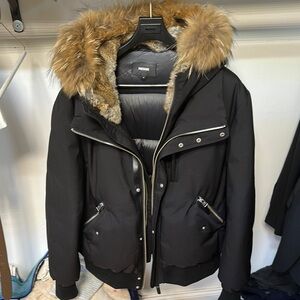 Moose Knuckles Black Fur-Trimmed Jacket